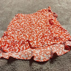 NWT J.Crew floral red skirt